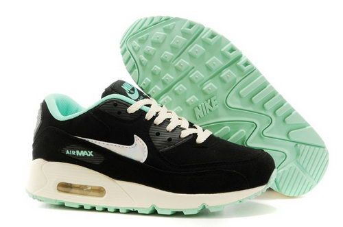 Nike Air Max 90 Womenss Shoes Black Green Rice White Hot Sale